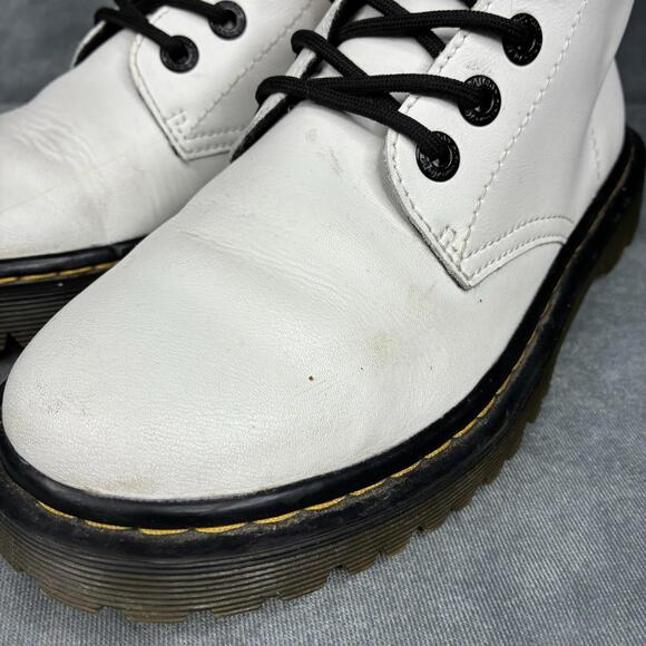 Dr. Martens Luana Boots Womens 6 White Leather Lace Up Combat AW004 - Picture 2 of 11